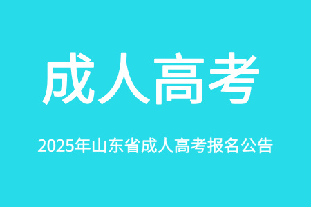2025年山东省成人高考报名公告